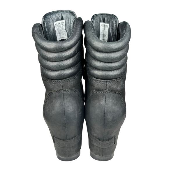 Sorel Women’s Conquest Black Leather Wedge Bootie Size US 7.5 - Picture 8 of 10
